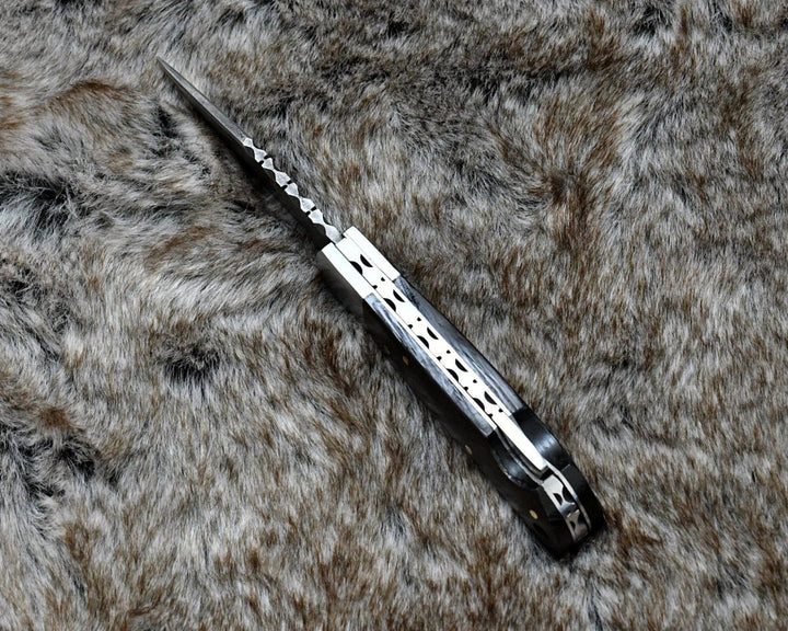 Starshard Damascus knives - Starshard Damascus Pocket Knife with Exotic Wenge Wood Handle - Shokunin USA