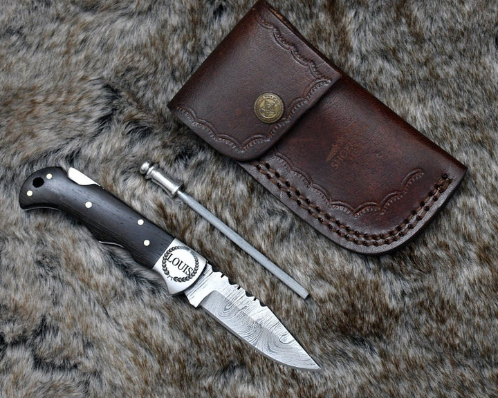 Starshard Pocket knives - Starshard Damascus Pocket Knife with Exotic Wenge Wood Handle - Shokunin USA