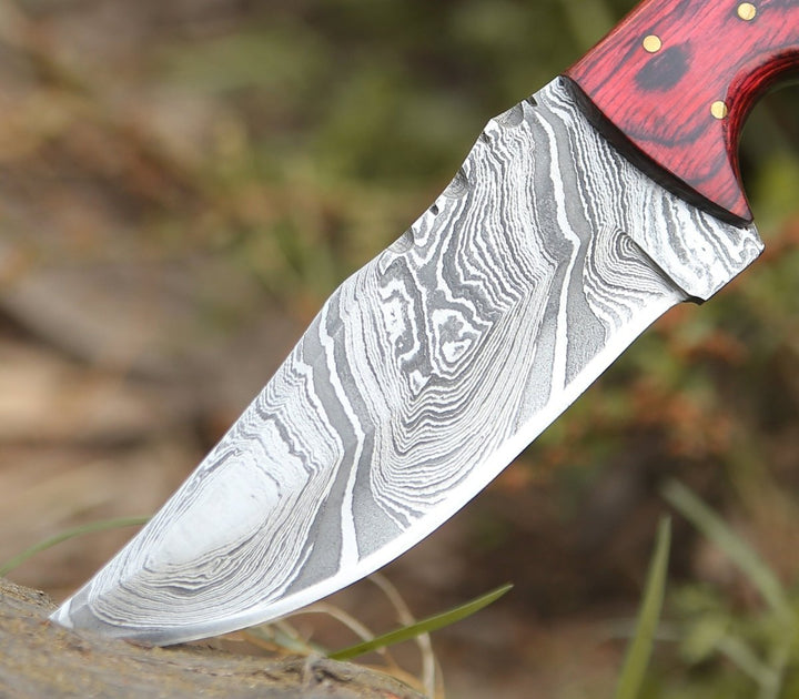Sting Damascus knives - Sting Damascus Hunting Knife with Rosewood Handle - Shokunin USA