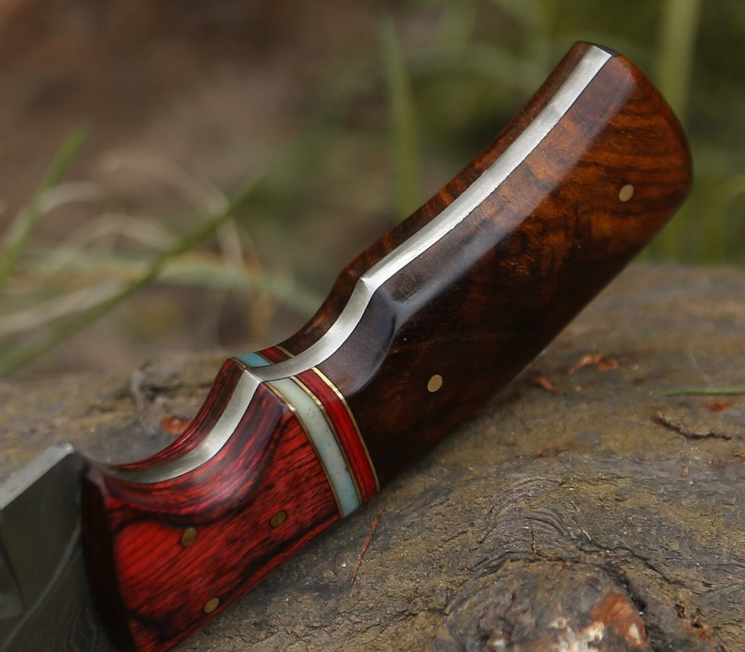 Sting Knife knives - Sting Damascus Hunting Knife with Rosewood Handle - Shokunin USA
