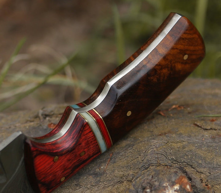 Sting Knife knives - Sting Damascus Hunting Knife with Rosewood Handle - Shokunin USA