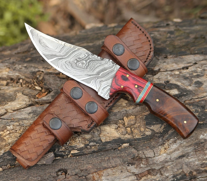 Sting Hunting Handle - Sting Damascus Hunting Knife with Rosewood Handle - Shokunin USA