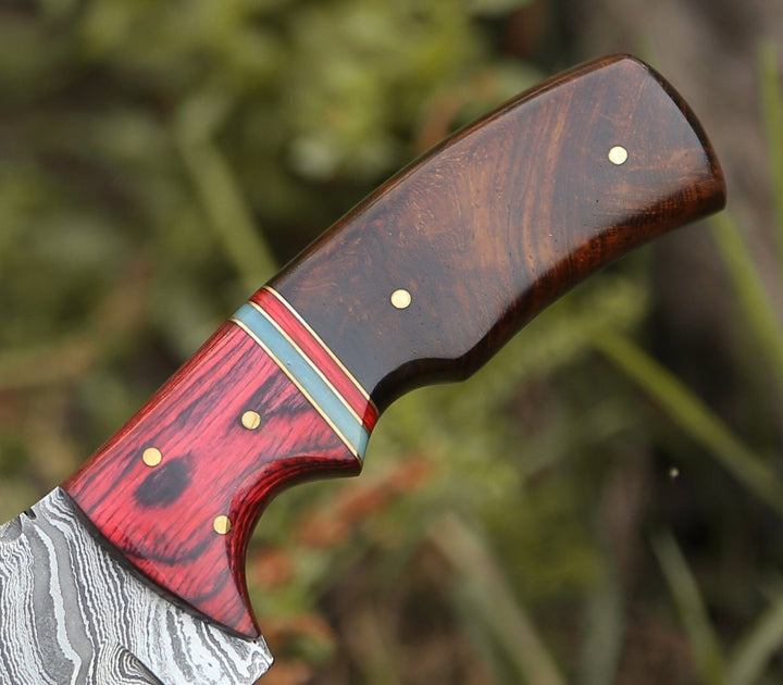 Sting Knife Handle - Sting Damascus Hunting Knife with Rosewood Handle - Shokunin USA