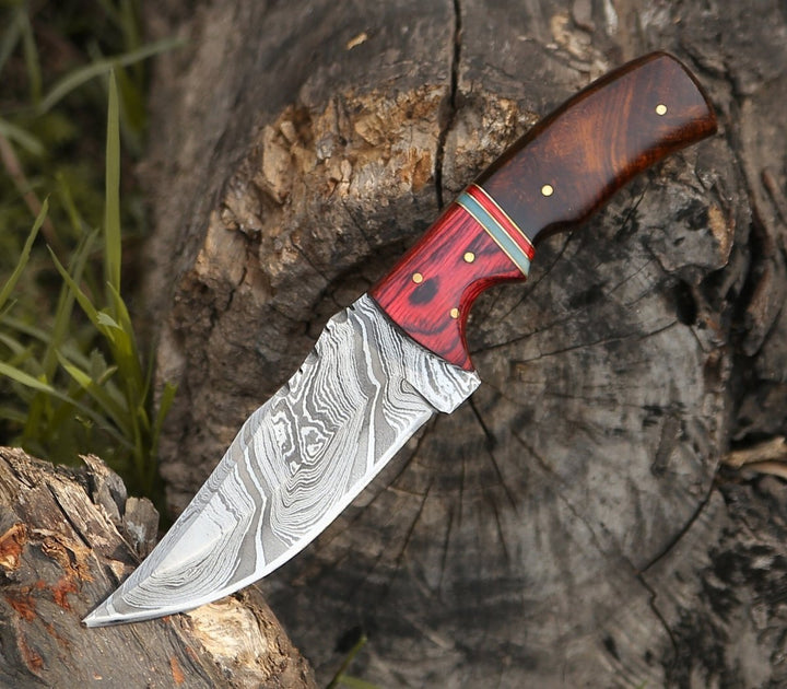 Sting Rosewood Handle - Sting Damascus Hunting Knife with Rosewood Handle - Shokunin USA