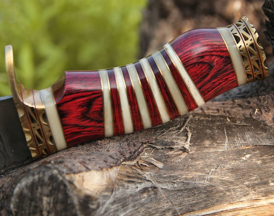 Stream Pakkawood Handle - Stream Bowie Knife with Pakkawood &amp; Bone Handle - Shokunin USA