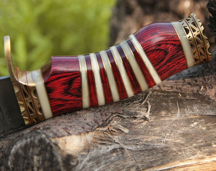 Stream Pakkawood Handle - Stream Bowie Knife with Pakkawood &amp; Bone Handle - Shokunin USA