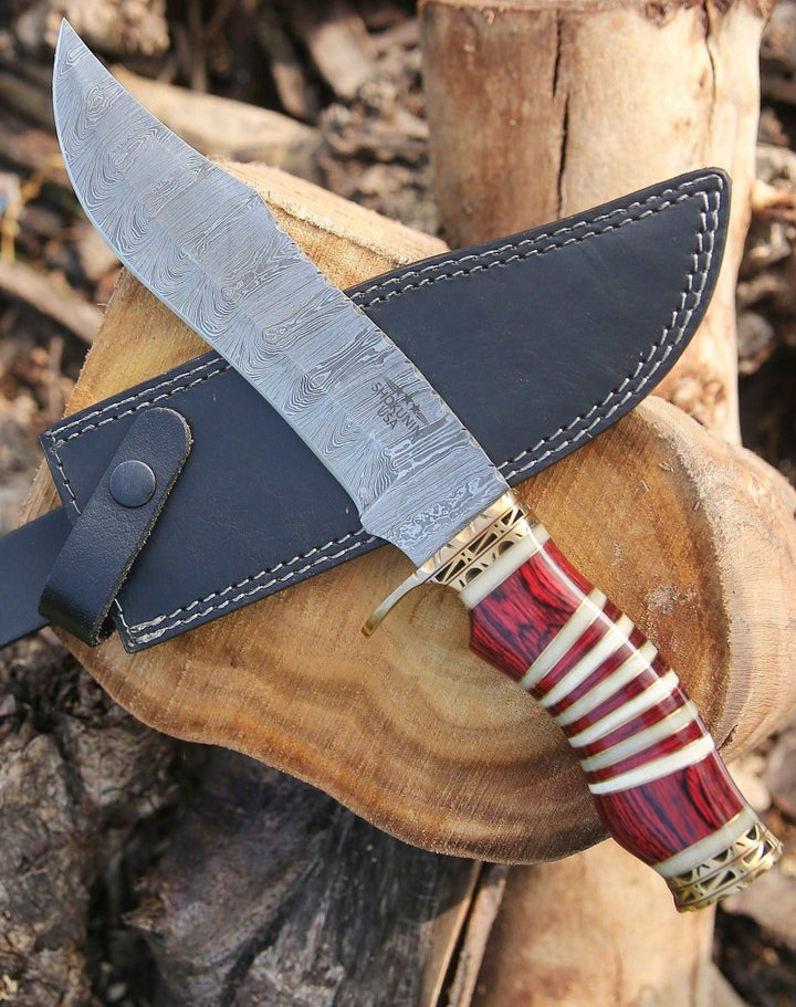 Stream Knife Handle - Stream Bowie Knife with Pakkawood &amp; Bone Handle - Shokunin USA