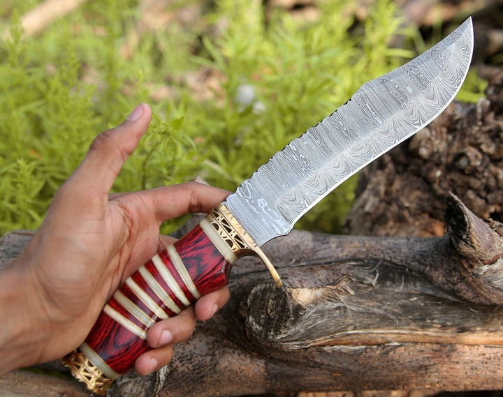 Stream Knife knives - Stream Bowie Knife with Pakkawood &amp; Bone Handle - Shokunin USA