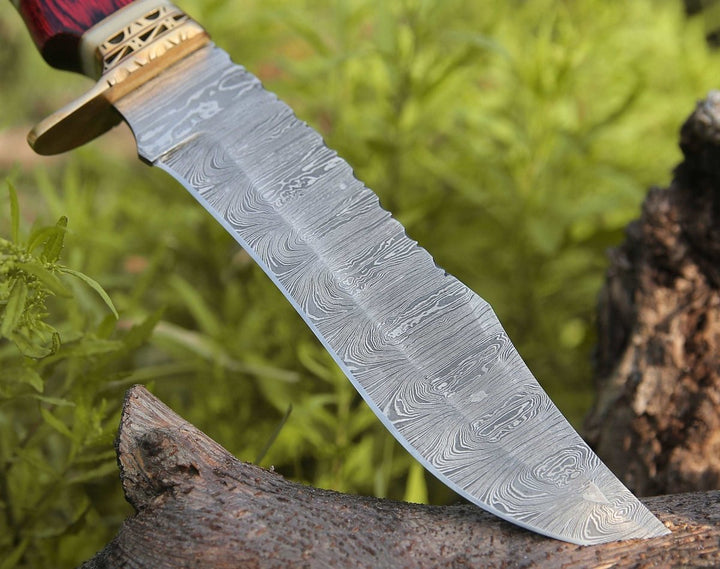 Stream Bowie blade - Stream Bowie Knife with Pakkawood &amp; Bone Handle - Shokunin USA