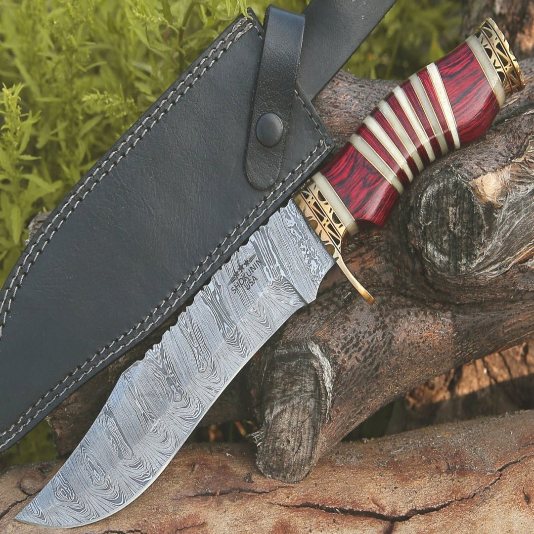 Stream Bowie Knife with Pakkawood & Bone Handle - Shokunin USA
