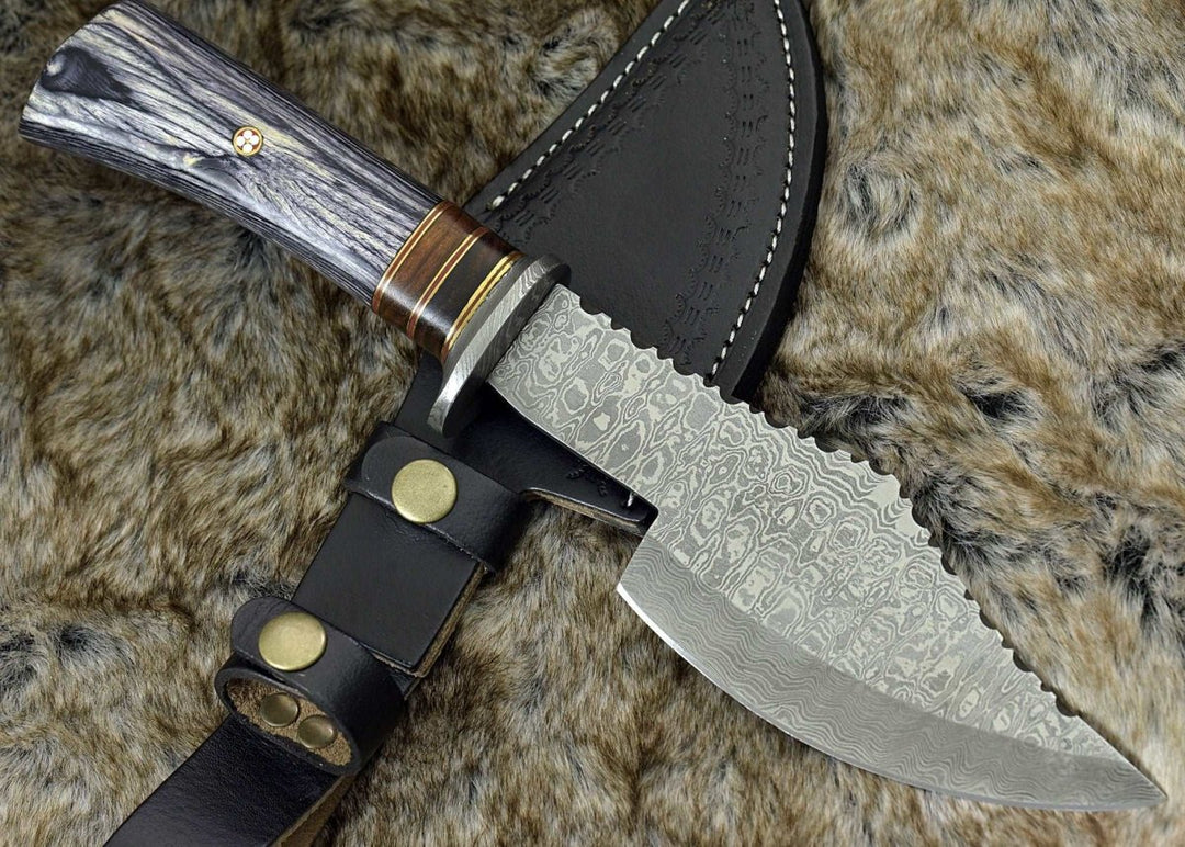 Damascus Axe Handle - Titan Damascus Axe with Pakkawood Handle - Shokunin USA