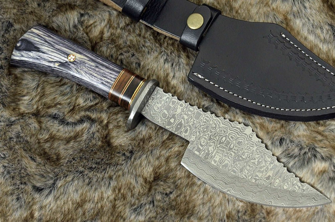 Titan Pakkawood Handle - Titan Damascus Axe with Pakkawood Handle - Shokunin USA