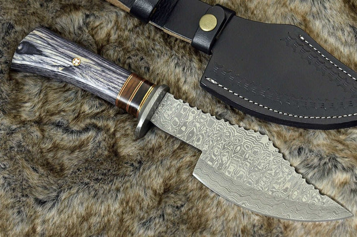 Titan Pakkawood Handle - Titan Damascus Axe with Pakkawood Handle - Shokunin USA