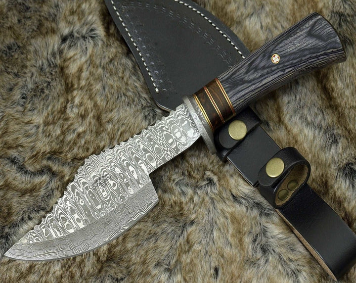Titan Damascus Handle - Titan Damascus Axe with Pakkawood Handle - Shokunin USA