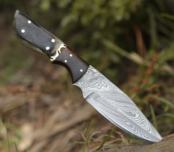 Trailseeker Day Handle - Trailseeker Every Day Carry Knife with Ram Horn &amp; Rosewood Handle - Shokunin USA