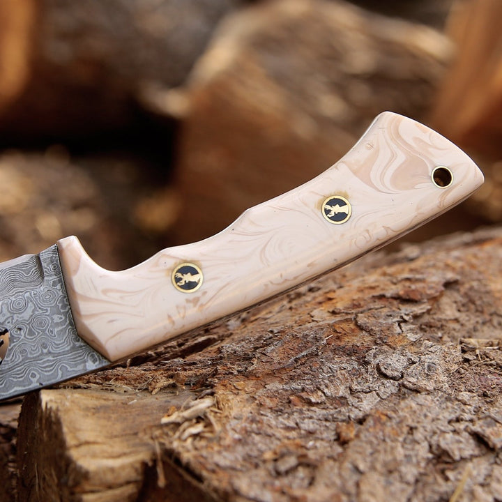 Tranquility Gut knives - Tranquility Gut Hook Knife with Pearl Resin Handle - Shokunin USA