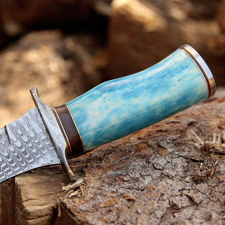 Ultimatum Bowie sheaths - Ultimatum Bowie Knife with Exotic Camel Bone Handle &amp; Sheath - Shokunin USA