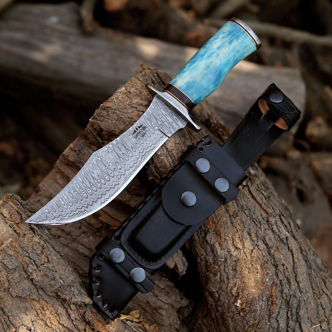 Ultimatum Bowie Knife with Exotic Camel Bone Handle & Sheath - Shokunin USA