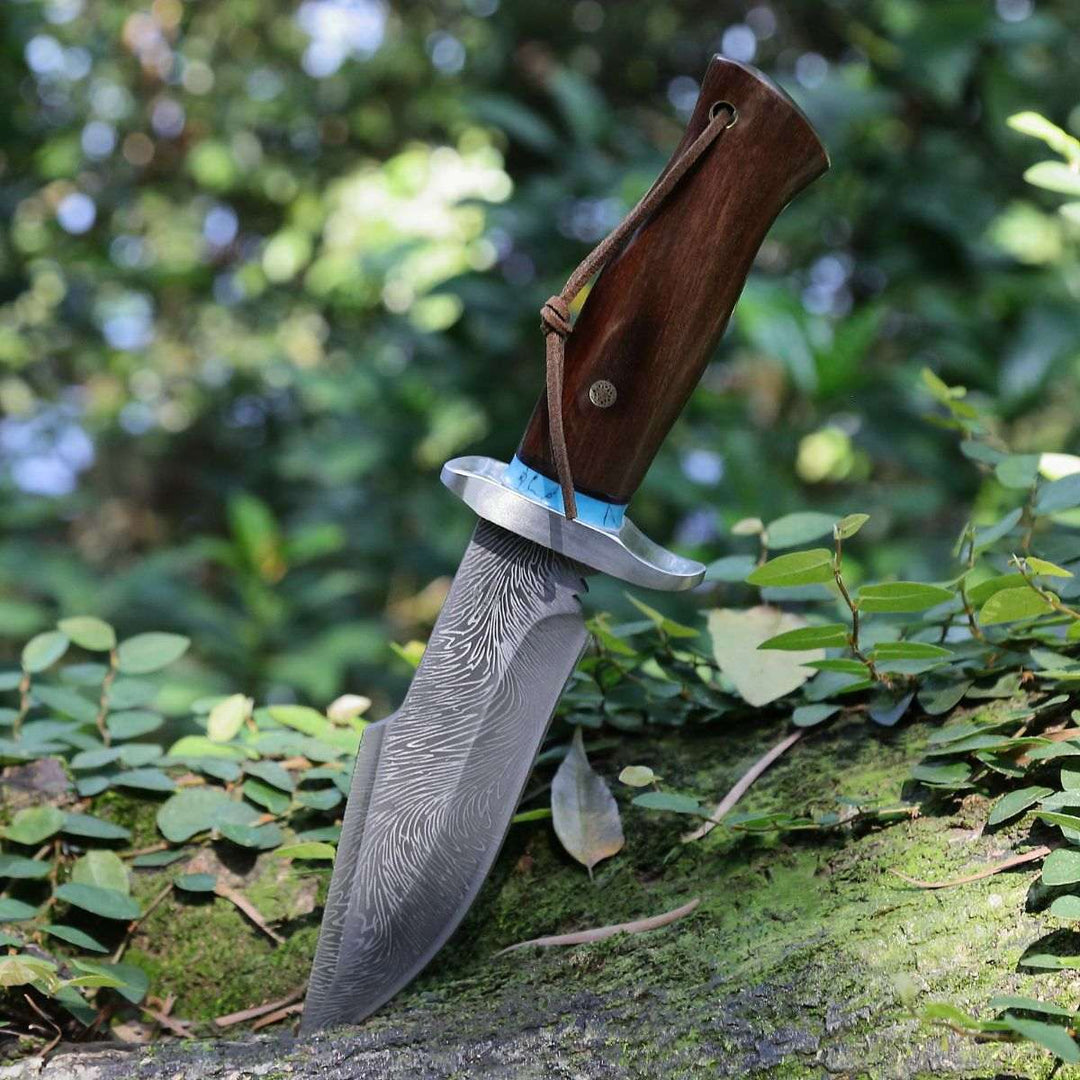 knives leather sheaths - Umbra Japanese Hunting Knife with VG-10 Damascus Blade and Walnut Wood Handle - Shokunin USA