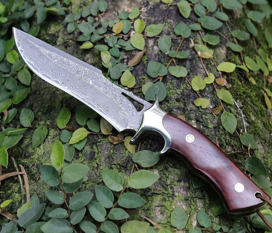 Velar Japanese knives - Velar Japanese Hunting Knife with VG-10 Damascus Blade and Exotic Red Sandal - Shokunin USA