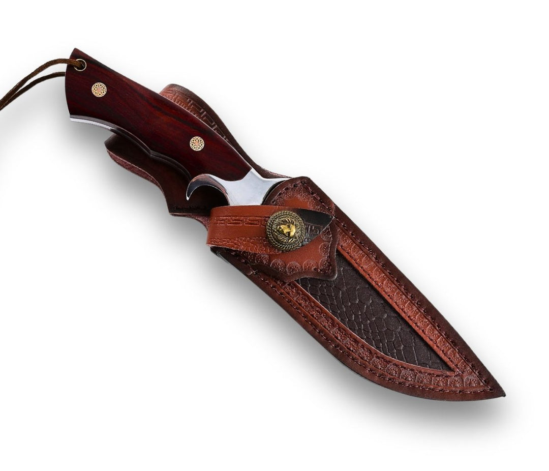 Velar Hunting knives - Velar Japanese Hunting Knife with VG-10 Damascus Blade and Exotic Red Sandal Wood - Shokunin USA