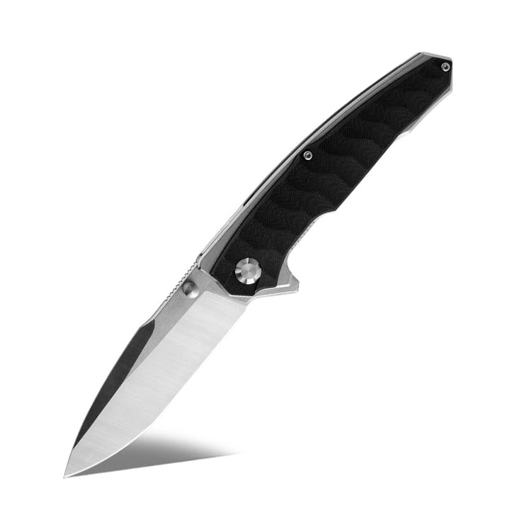 Carbon Camp Knife – Venture D2 High Carbon Stainless Tool Steel Pocket Knife with Clip &amp; G10 Handle – shokuninusa
