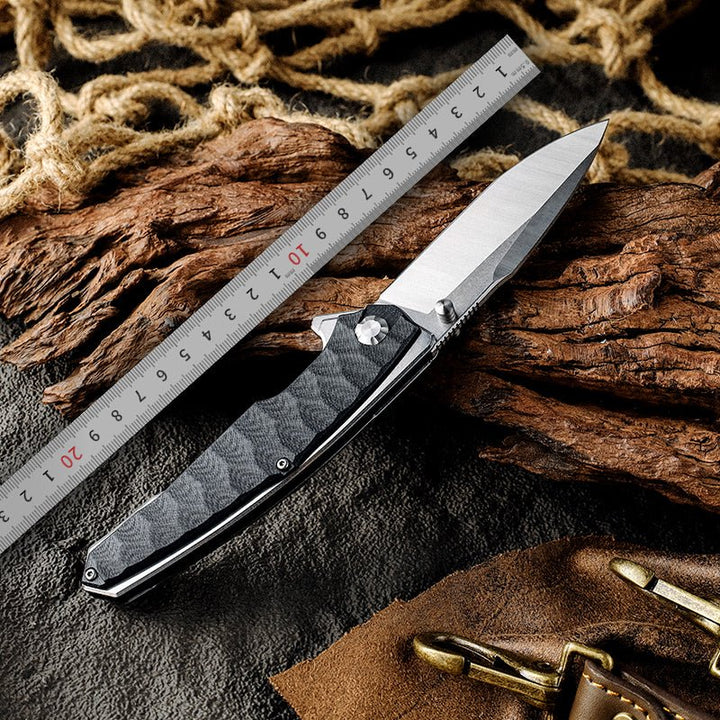 Carbon Camp Knives – Venture D2 High Carbon Stainless Tool Steel Pocket Knife with Clip &amp; G10 Handle – shokuninusa