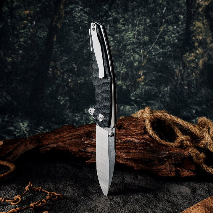 D2 Camp Knives – Venture D2 High Carbon Stainless Tool Steel Pocket Knife with Clip &amp; G10 Handle – shokuninusa