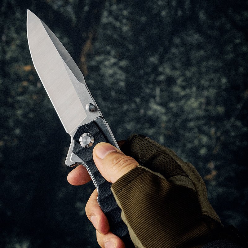 Venture D2 Knife – Venture D2 High Carbon Stainless Tool Steel Pocket Knife with Clip &amp; G10 Handle – shokuninusa