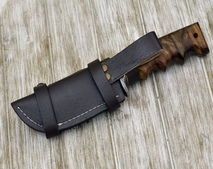 Vivid Knife knives - Vivid Damascus Hunting Knife with Exotic Rose Wood handle - Shokunin USA