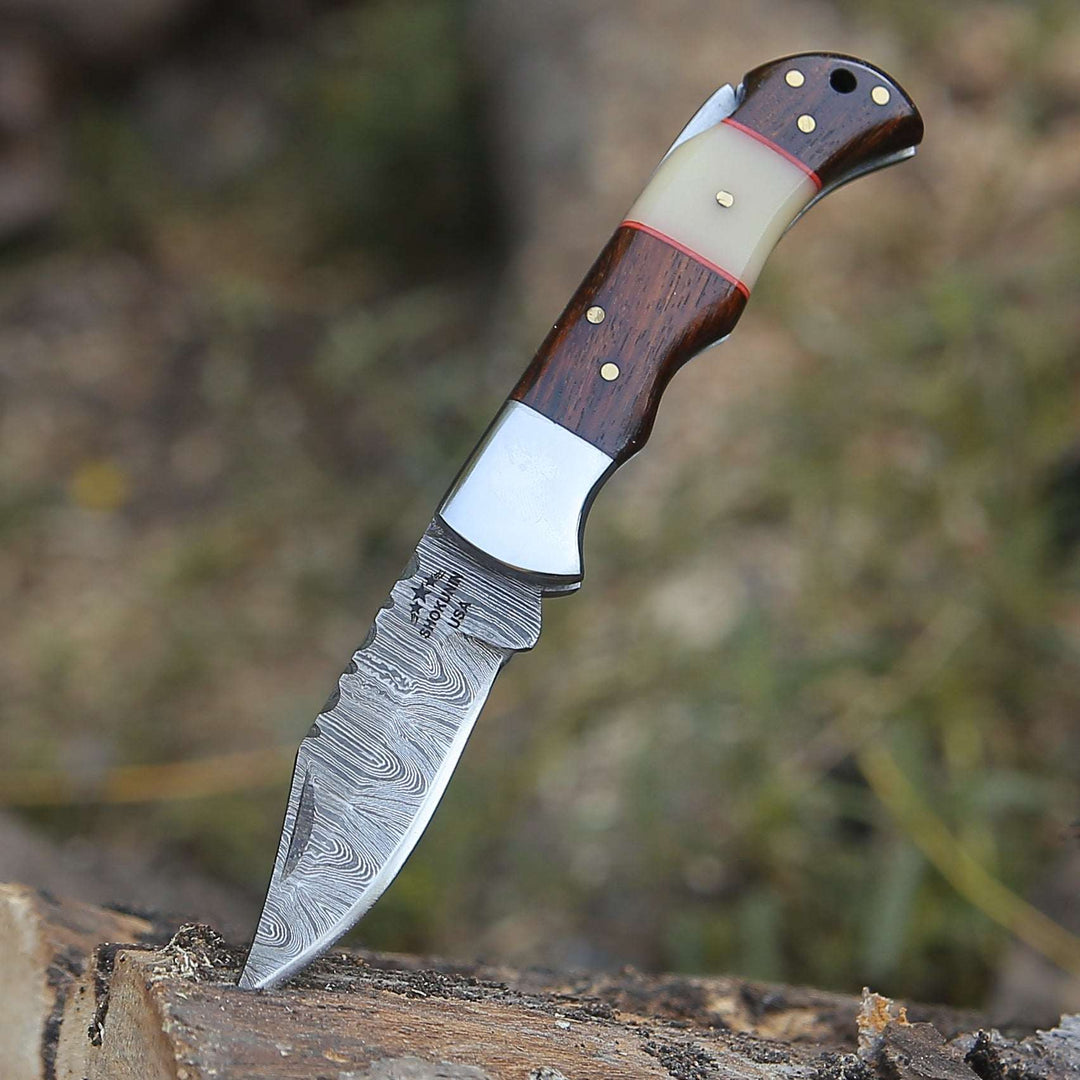 Ironclad Pocket Knife with Rosewood &amp; Bone Scales