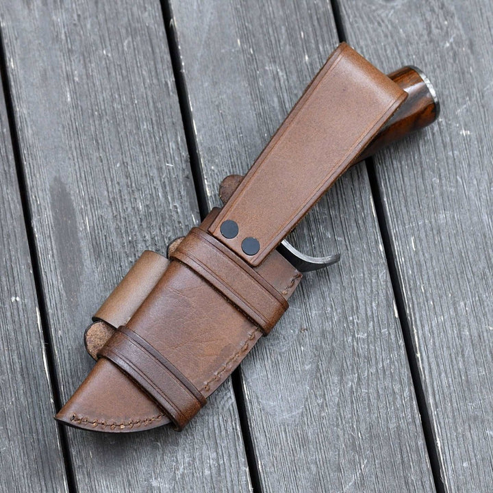 Zen Damascus knives - Zen Damascus Hunting Knife with Exotic Rose Wood Handle - Shokunin USA